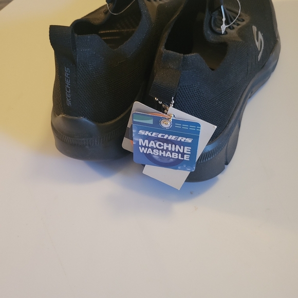 Skechers Black Shoes Men Memory Foam Sports Trainers Comfort Mesh Soft Slip-on! - Picture 3 of 8